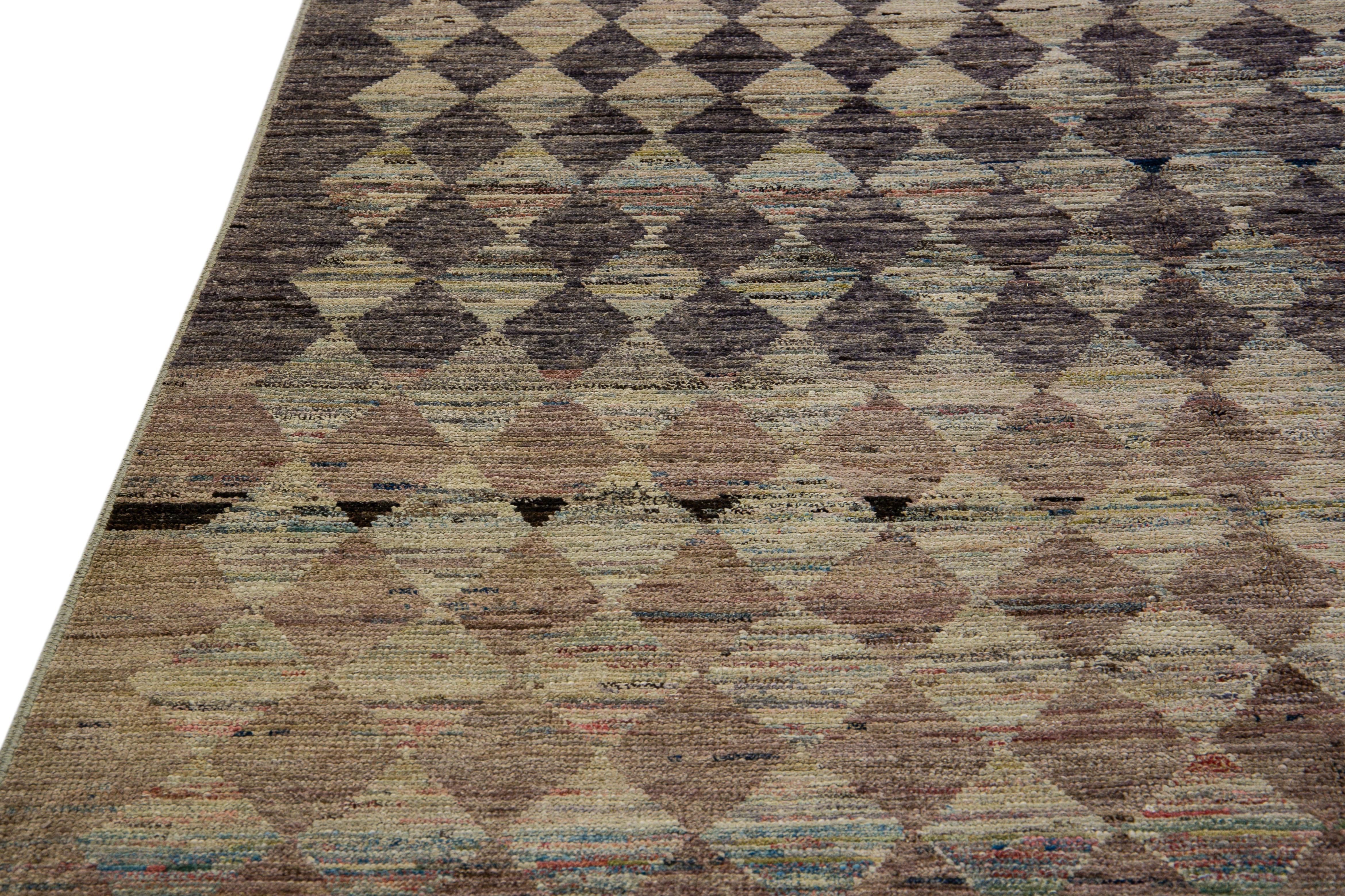 brown checkered rug