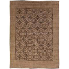 Tapis en laine de style marocain moderne à motifs géométriques fait à la main par Apadana
