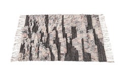 Modern Moroccan Style Handmade Gray & Beige Custom Wool Rug