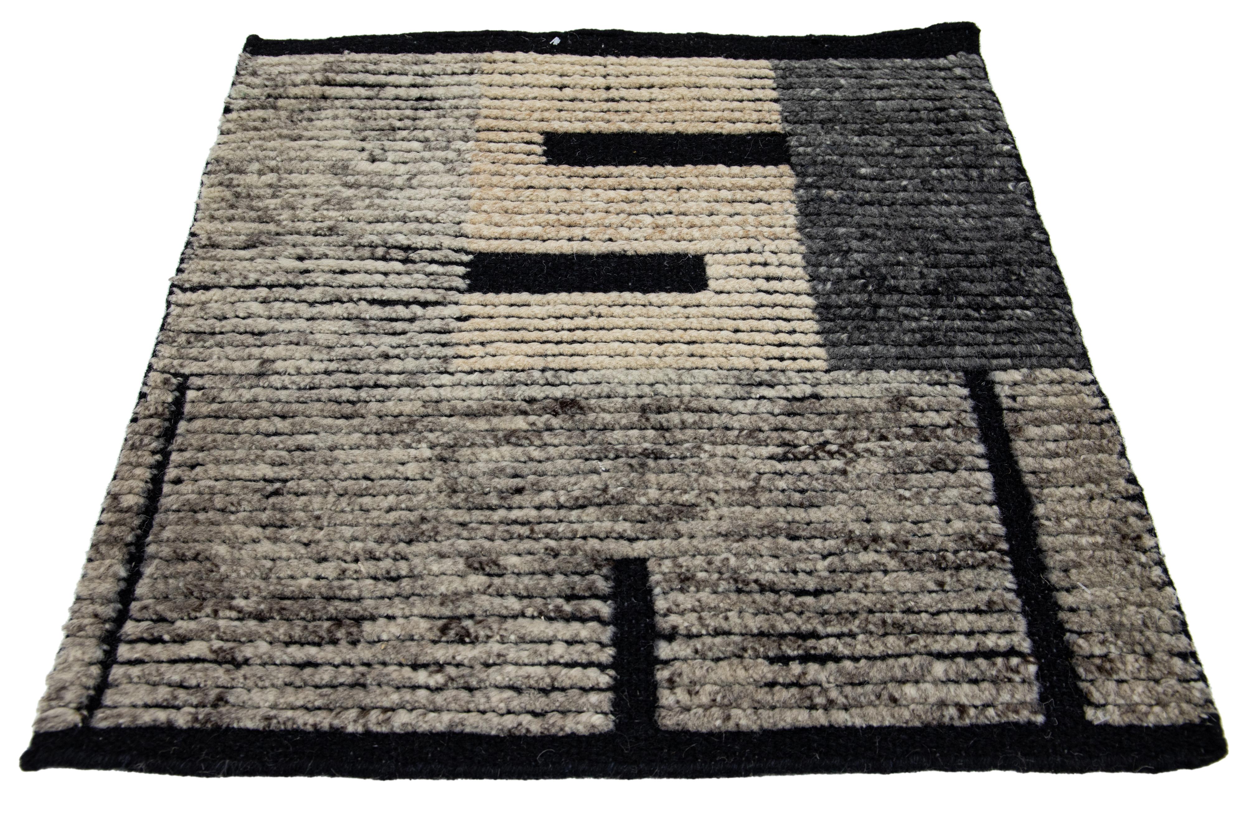Apadana's Modern Moroccan Style wool custom rug. Custom sizes and colors made-to-order. 

Material: Wool 
Techniques: Hand-Knotted
Style: Moroccan 
Lead time: Approx. 15-16 wks available 
Colors: As shown, other custom colors are available.
