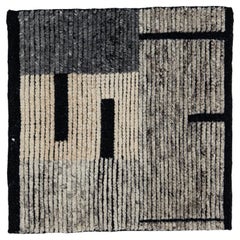 Modern Moroccan Style Handmade Gray/Black Custom Wool Rug