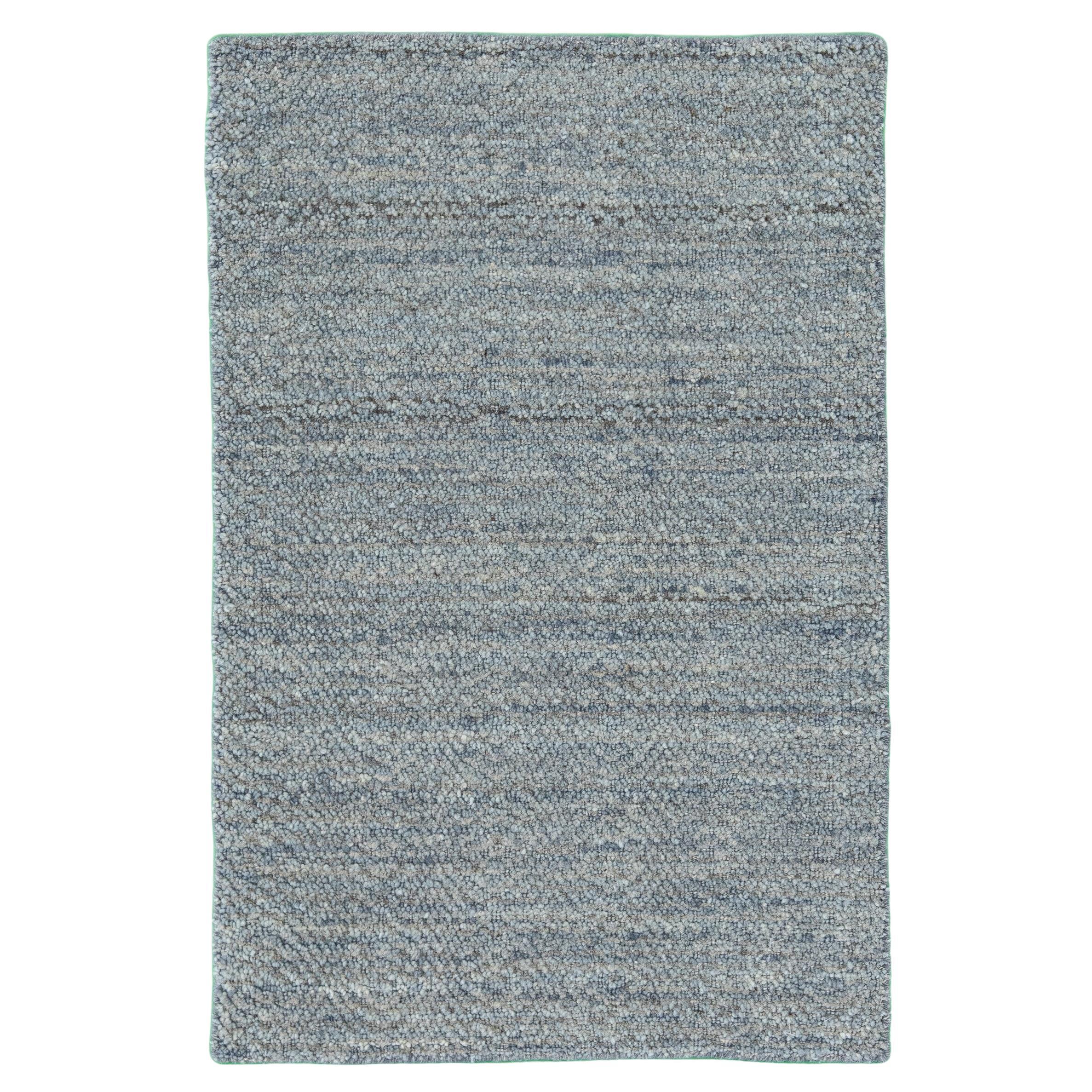 Tappeto in lana personalizzato grigio fatto a mano in stile marocchino moderno