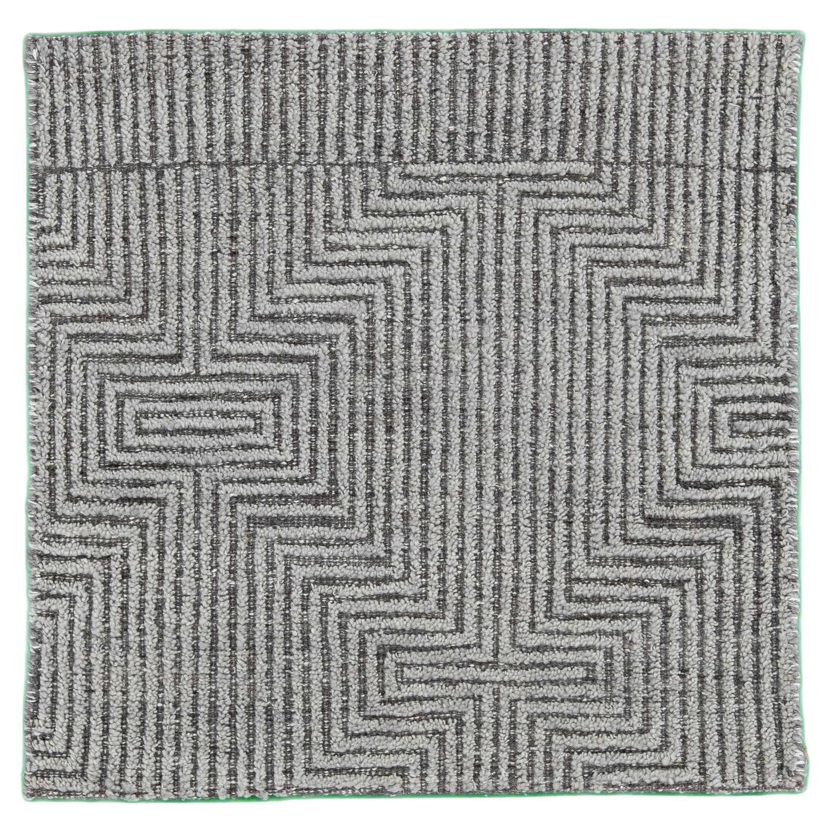 Modern Moroccan Style Handmade Gray Custom Wool Rug