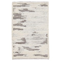 Modern Moroccan Style Handmade Gray Custom Wool Rug
