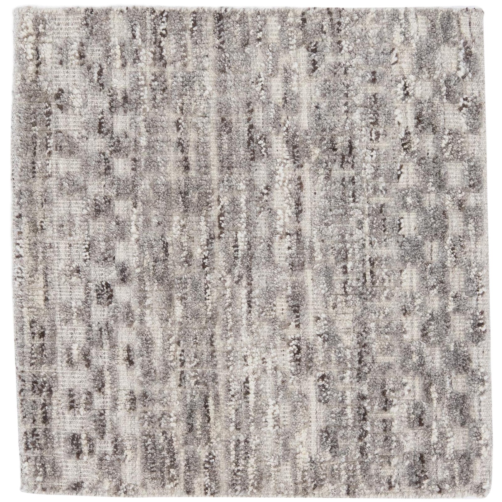 Tapis en laine gris de style marocain moderne et géométrique fait à la main et personnalisé