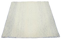 Modern Moroccan Style Handmade Ivory Custom Wool Rug