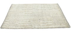 Modern Moroccan Style Handmade Ivory Custom Wool Rug
