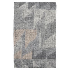 Modern Moroccan Style HandmadeWool Rug with Abstract Geometric Motif