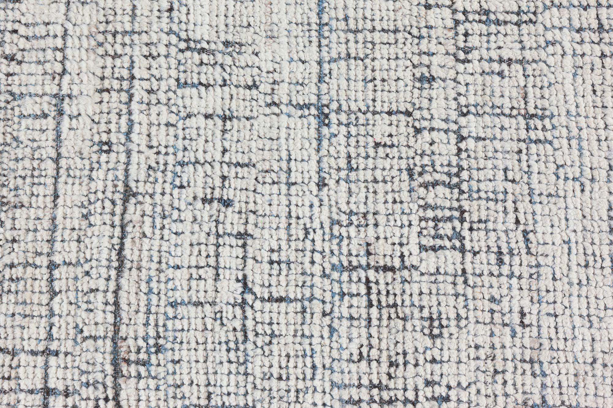 Modern Moroccan High-Low Wool Rug with Abstract Grid Design by Doris Leslie Blau In New Condition For Sale In New York, NY