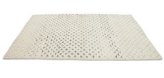 Modern Moroccan Style Ivory Handmade Custom Wool Rug