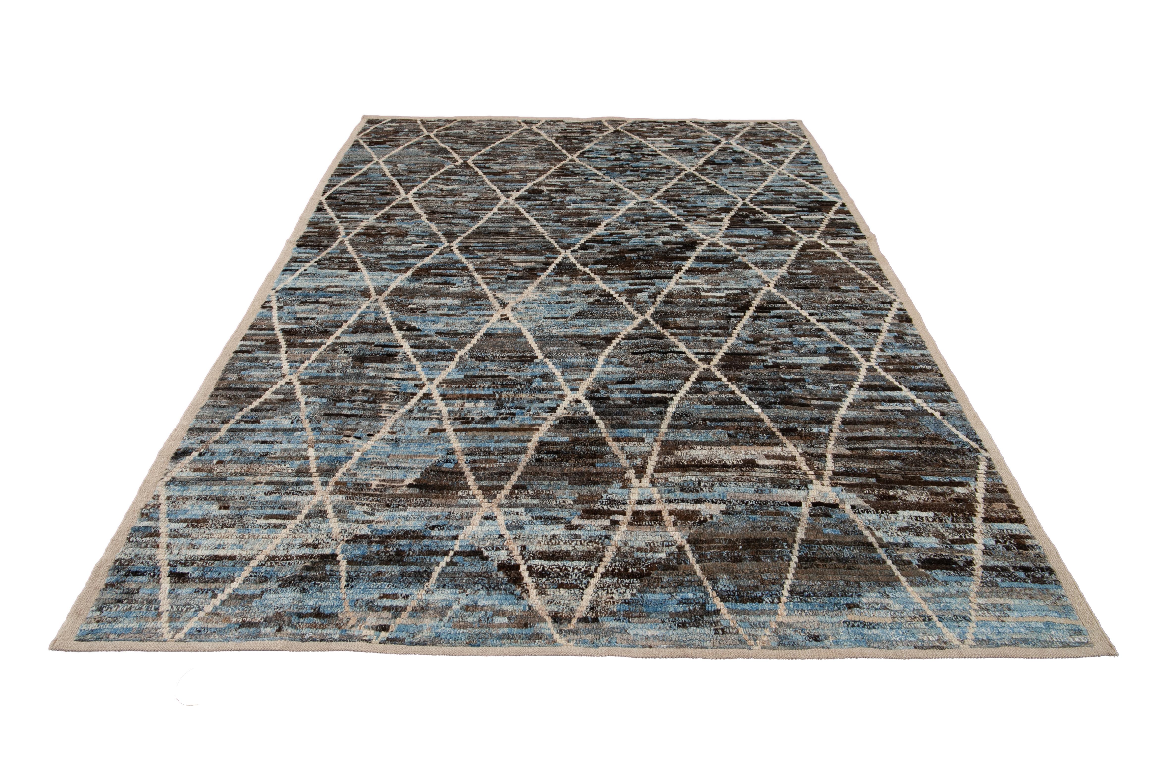 Alfombra moderna de lana de tamaño de habitación de estilo marroquí Afgano en venta