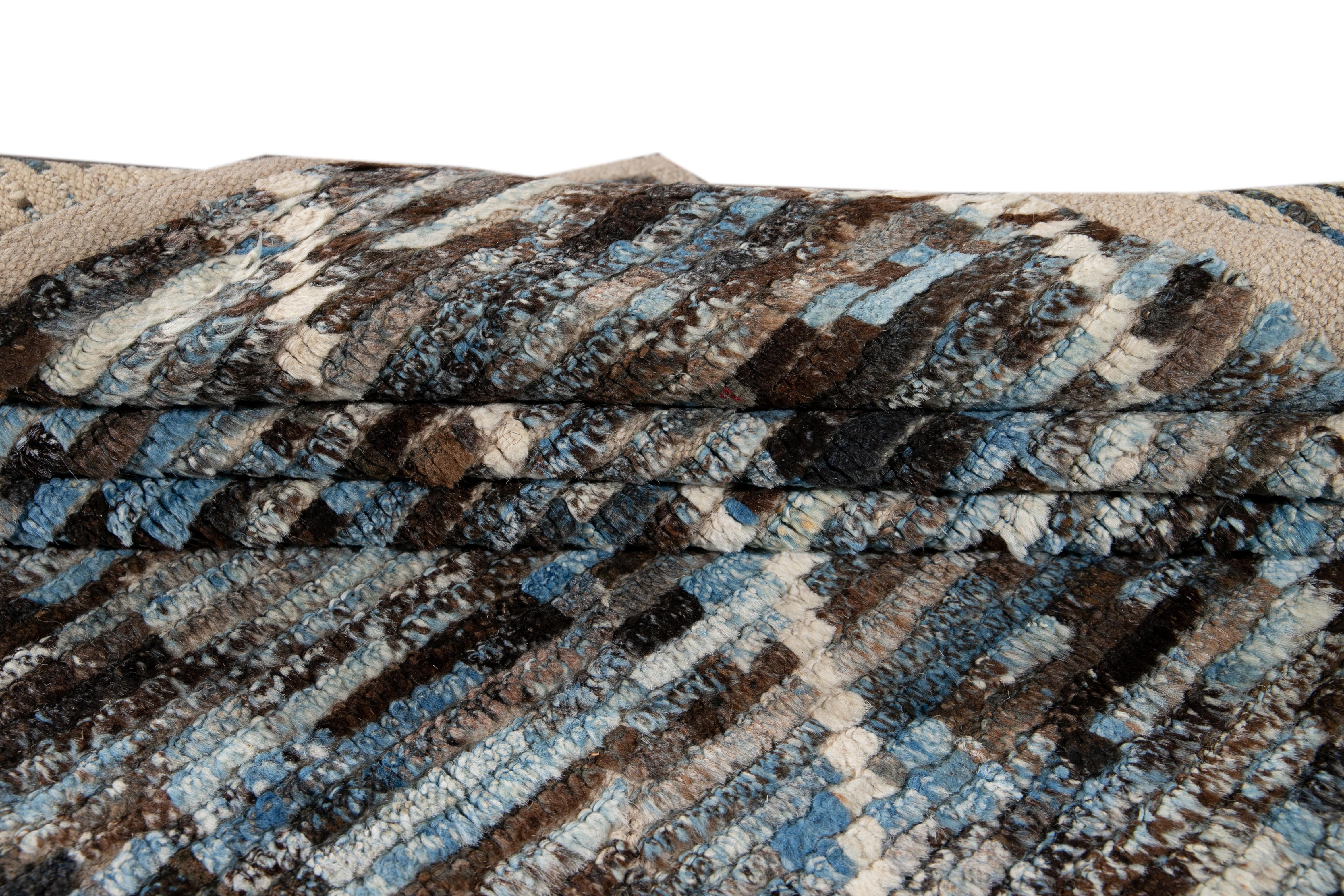 Alfombra moderna de lana de tamaño de habitación de estilo marroquí en venta 1