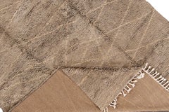 Modern Hand-Knotted Moroccan-Style Rug, Wool, 9 x 12 Feet, India
