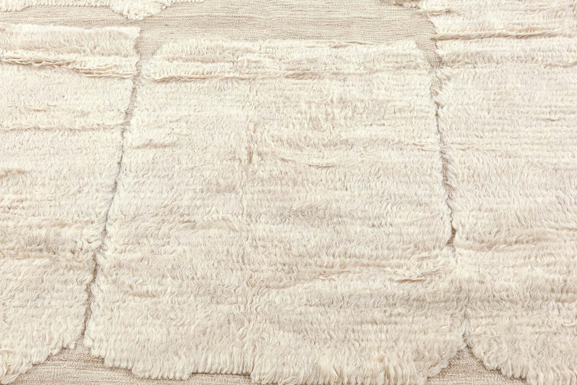 Hand-Knotted Modern Moroccan High-Low Wool Rug with Geometric Design by Doris Leslie Blau For Sale