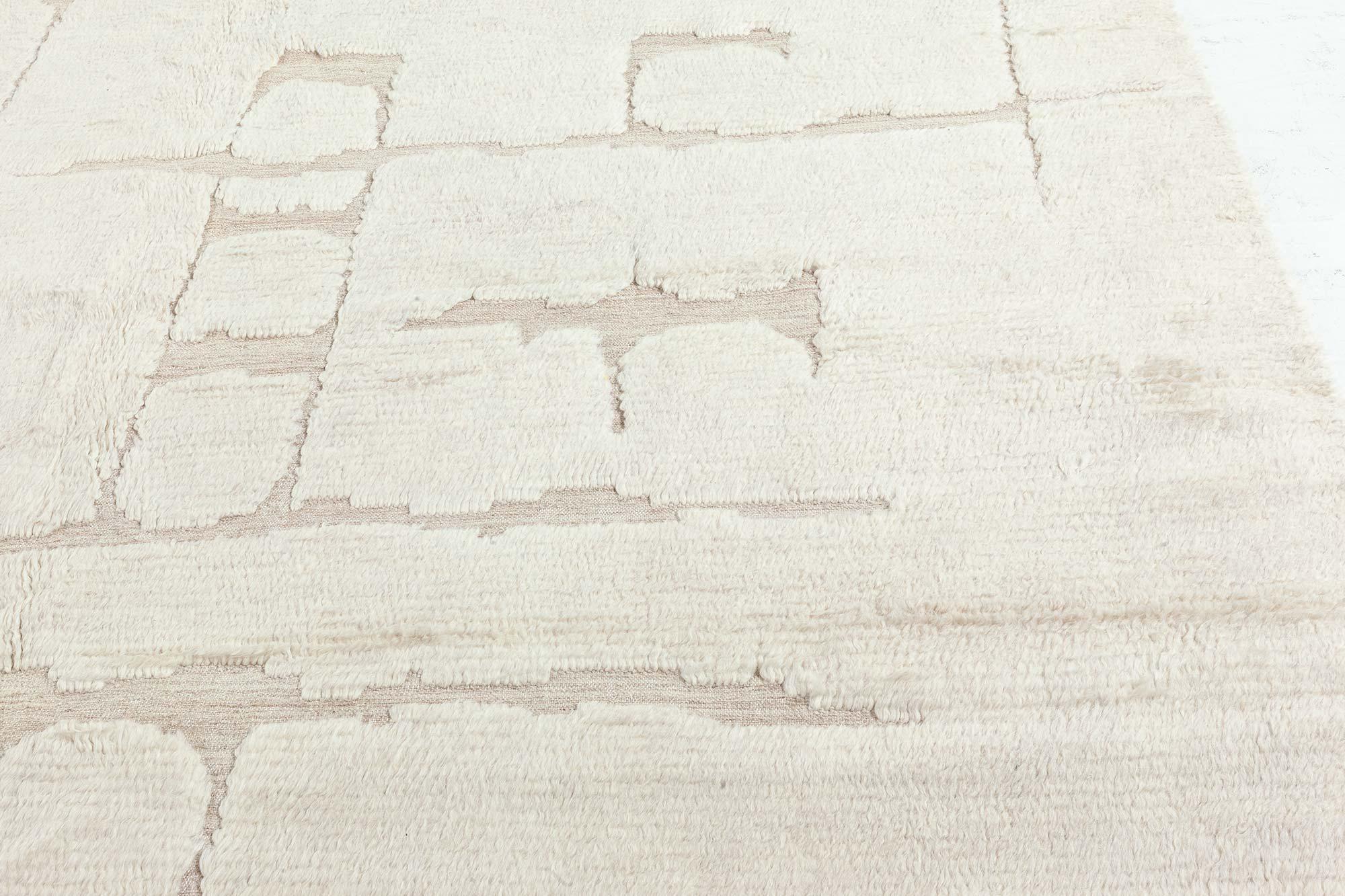 Modern Moroccan High-Low Wool Rug with Geometric Design by Doris Leslie Blau In New Condition For Sale In New York, NY