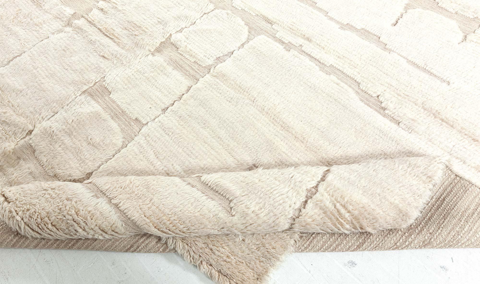 Modern Moroccan High-Low Wool Rug with Geometric Design by Doris Leslie Blau For Sale 2