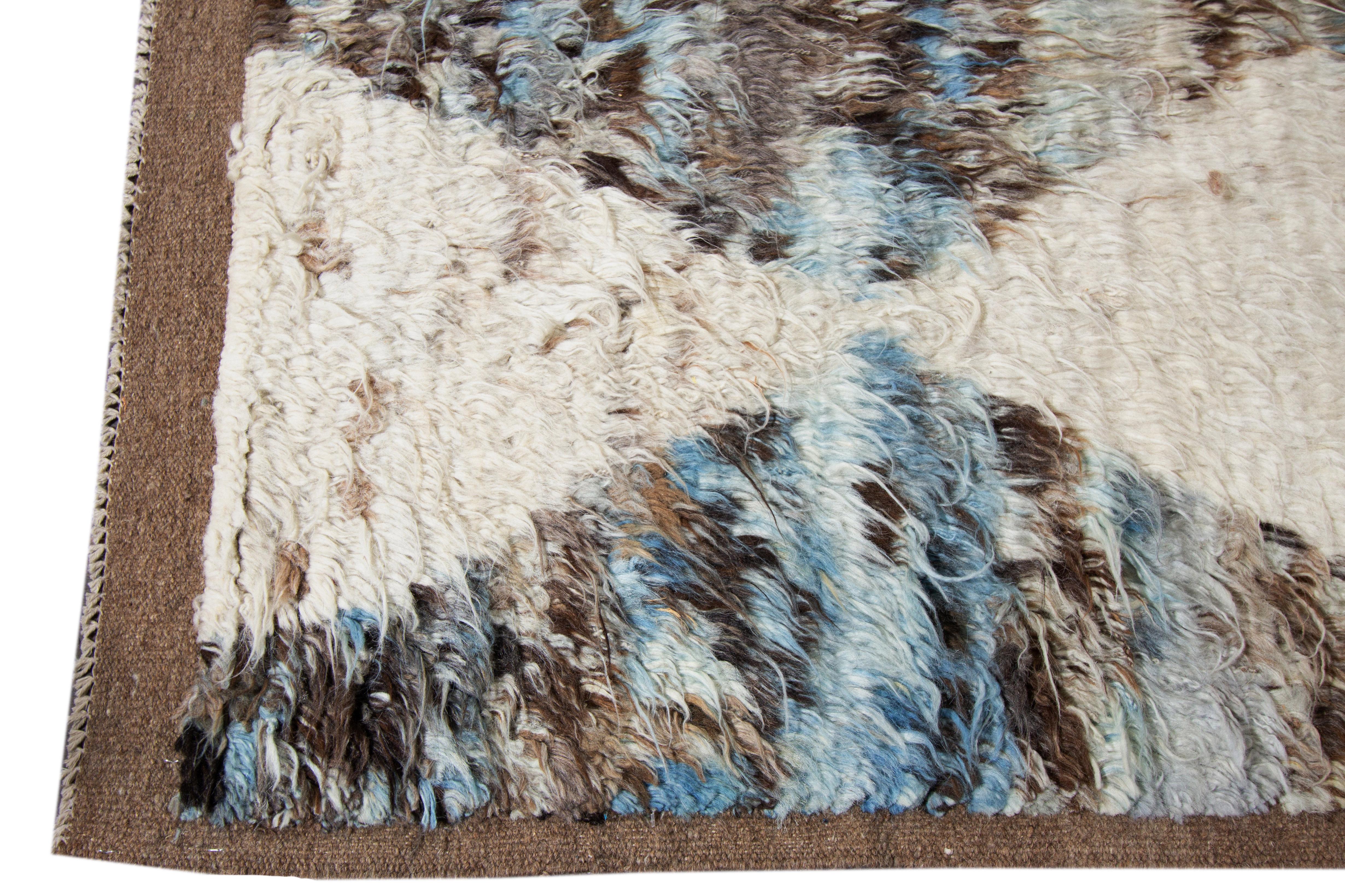 Wool Modern Moroccan-Style Rug For Sale