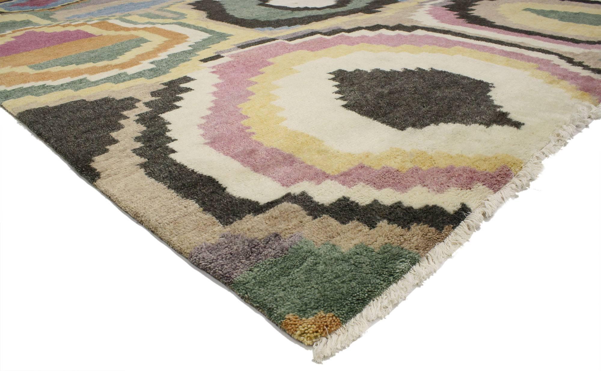 Post-Modern Modern Moroccan Style Rug with Contemporary Style
