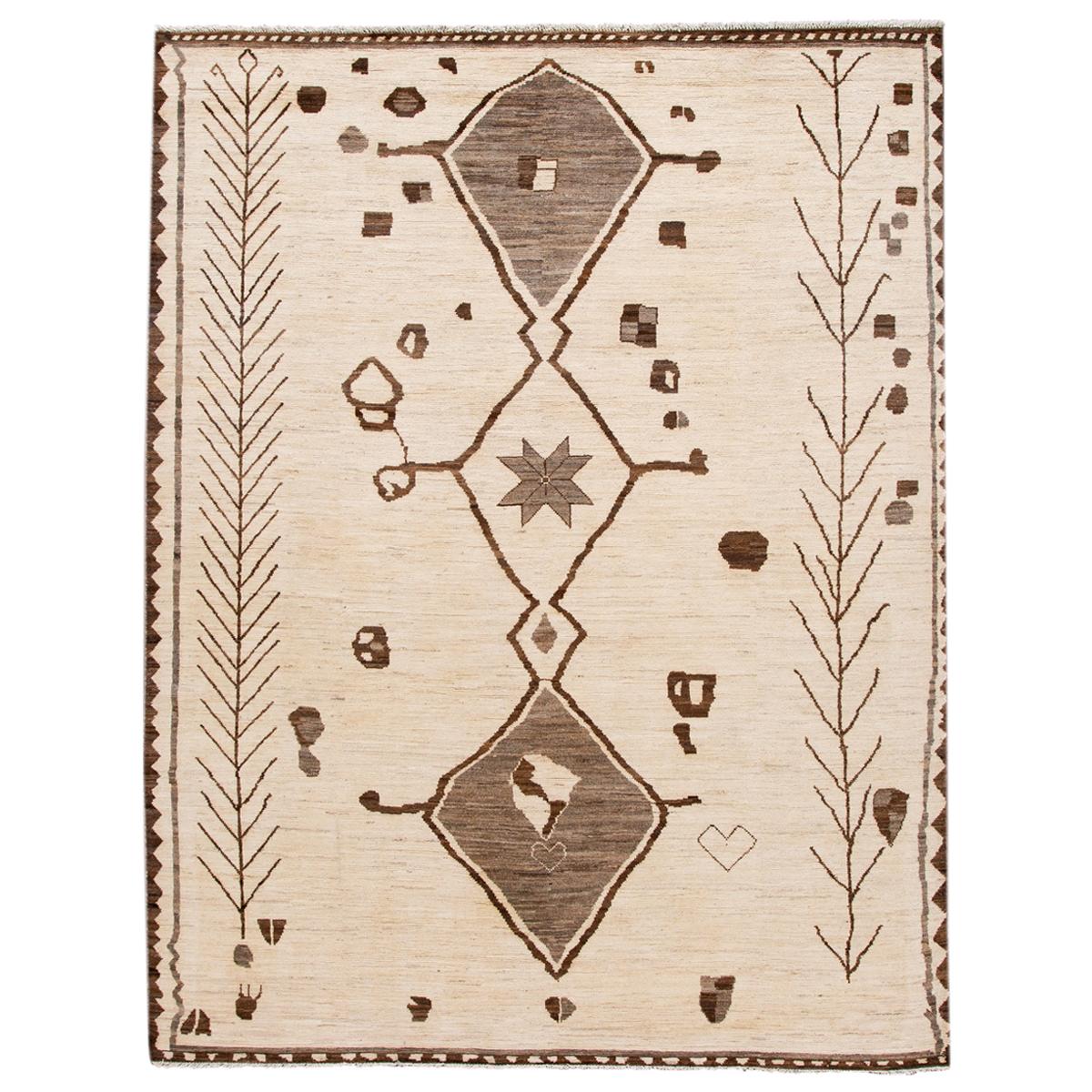 Large Modern MoroccanStyle Tribal Wool Rug For Sale at 1stDibs