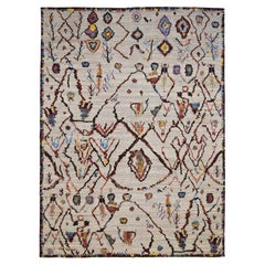 Modern Moroccan Style Vibrant Colored Wool Rug 12'2''x16'4''