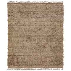The Moderns Moroccan Style Wool Rug in Solid Brown (Tapis de laine de style marocain en brun uni)