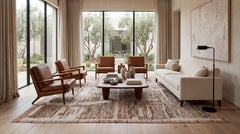 Modern Moroccan Style Wool Rug with Abstract Geometric Design in Earth Tones