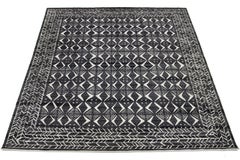 Moderner marokkanischer Stil Wollteppich mit grauem geometrischem Design aus Wolle von Apadana