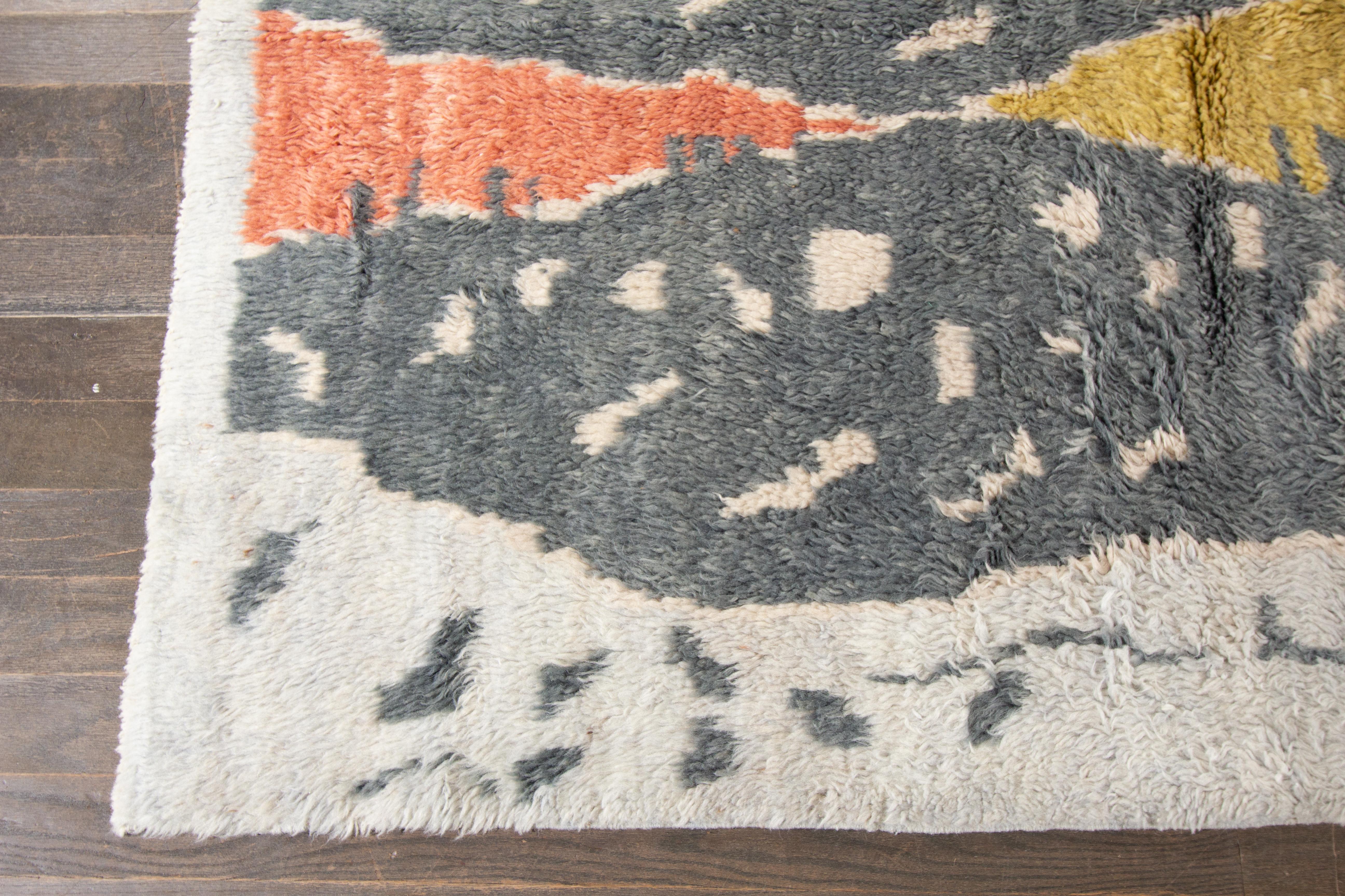 Alfombra Moderna De Lana Estilo Marroquí Con Diseño Geométrico Multicolor Anudado a mano en venta