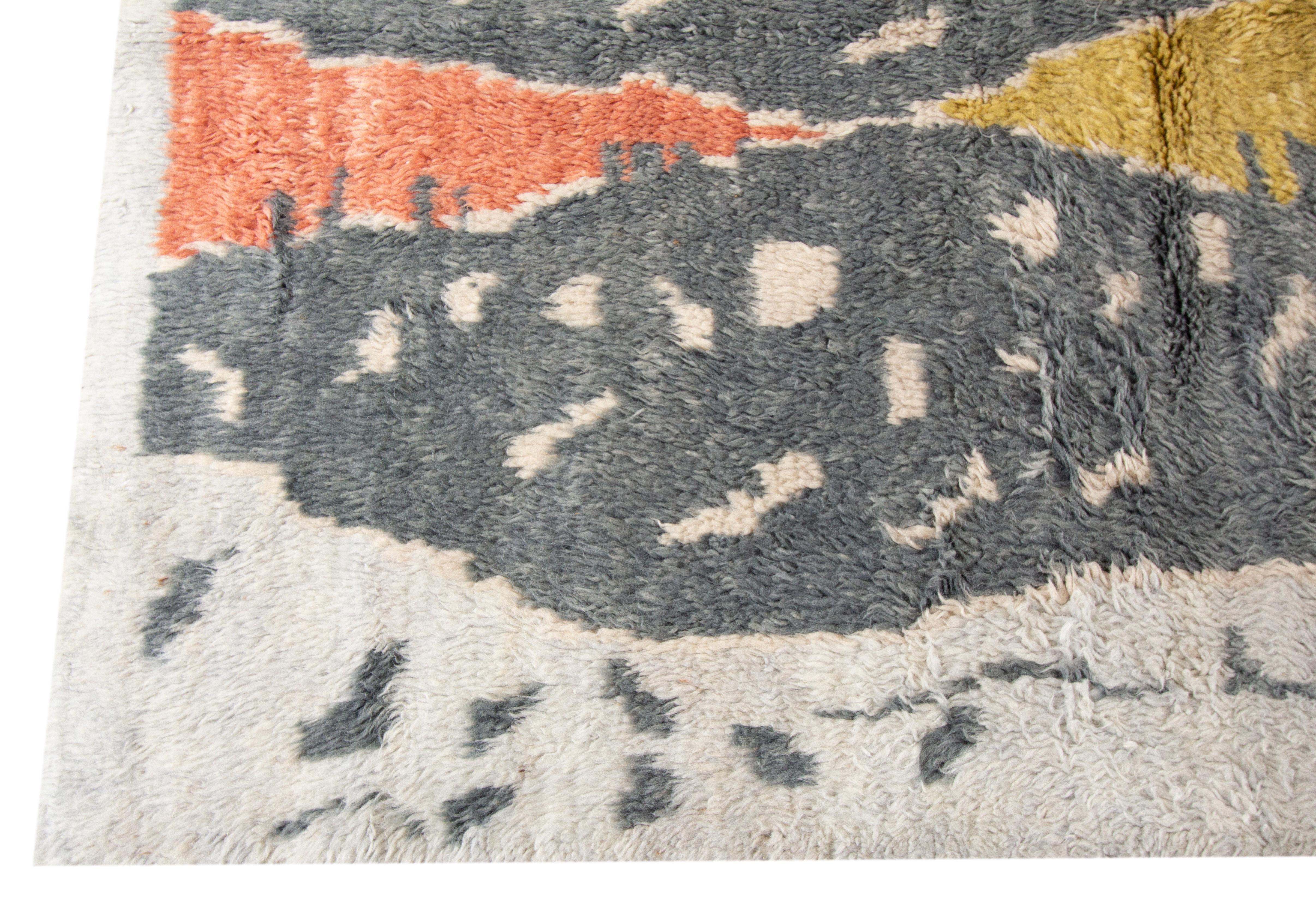 Alfombra Moderna De Lana Estilo Marroquí Con Diseño Geométrico Multicolor en venta 2