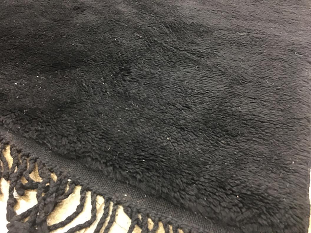 Modern Moroccan Sunset Black Burnt Orange Area Rug by Silk Road Rug Inc. In New Condition For Sale In Los Angeles, CA