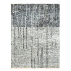 Alfombra marroquí moderna de lana gris teal 9'10" x 13'