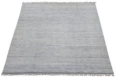 Modern Moroccan Tribal Abstract Wool Area Rug – Soft Blue & Slate Grey 10x14