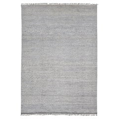Modern Moroccan Tribal Abstract Wool Area Rug – Soft Blue & Slate Grey 10x14