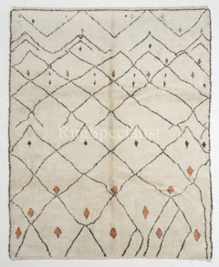Alfombra Tulu Marroquí Moderna. Toda la lana. Alfombra anudada a mano. Opciones personalizadas disponibles