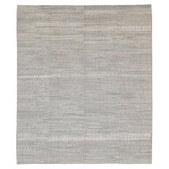 Modern Moroccan Vintage Distressed Inspired Minimal Rug 10'x11'7''