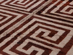 Tapis marocain moderne en laine avec motif géométrique audacieux - Nouveau tissé à la main
