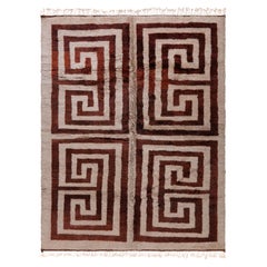 Modern Moroccan Wool Rug with Bold Geometric Pattern – New Handwoven