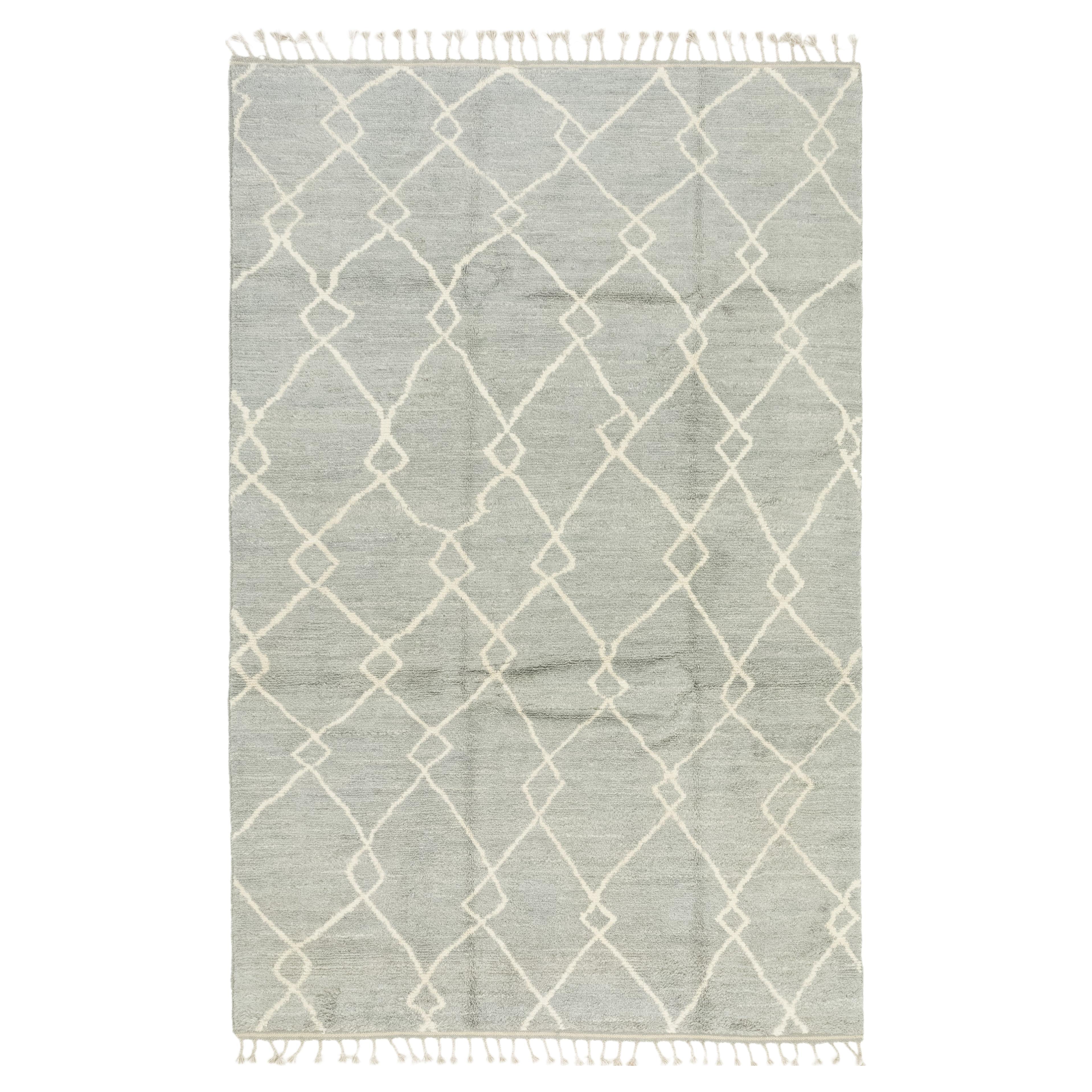 Modern Morocco Collection (grau, elfenbeinfarben, 10'2" × 6'7") im Angebot