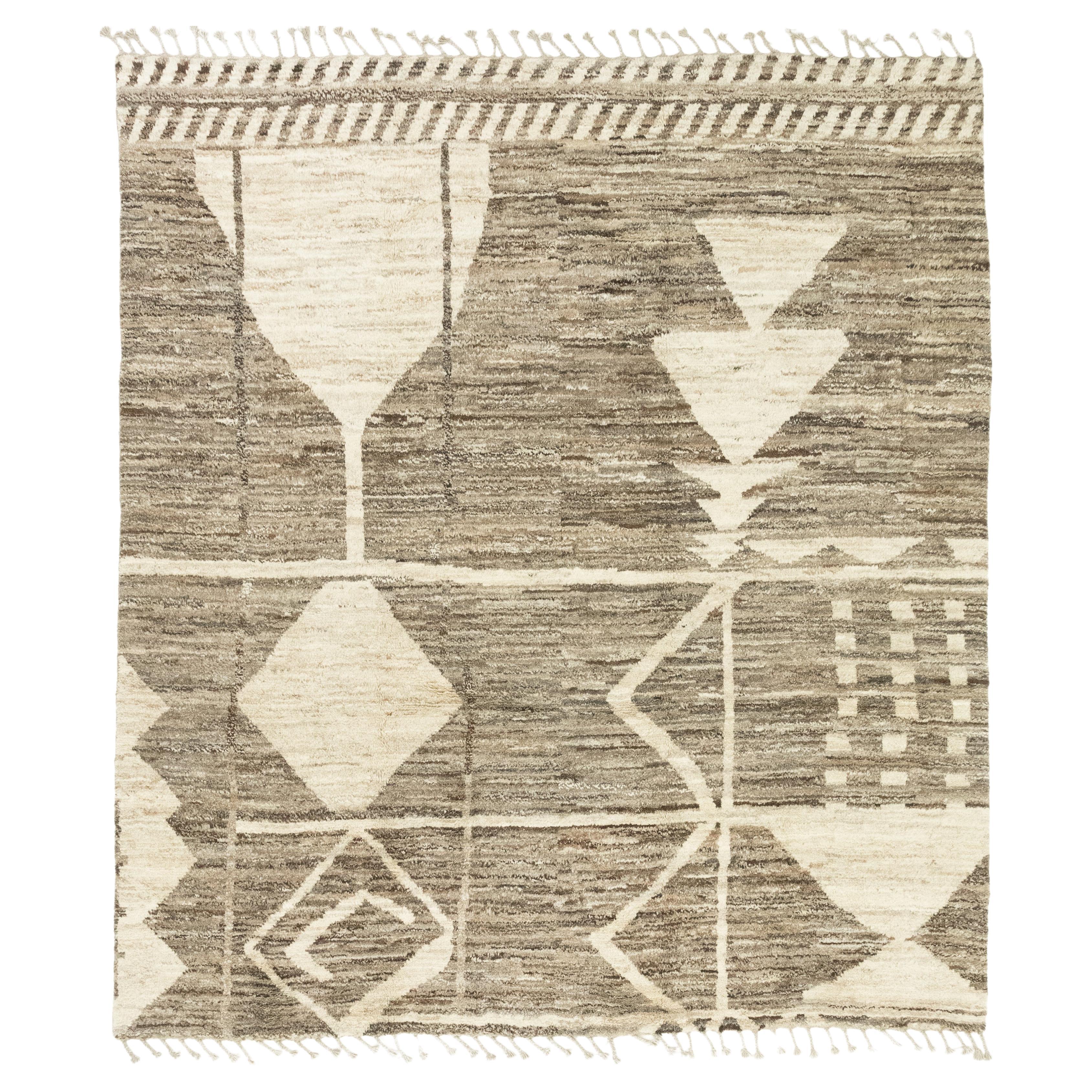 Modern Morocco Collection (Elfenbein, erdiges Braun, 9'1" × 8'2") im Angebot