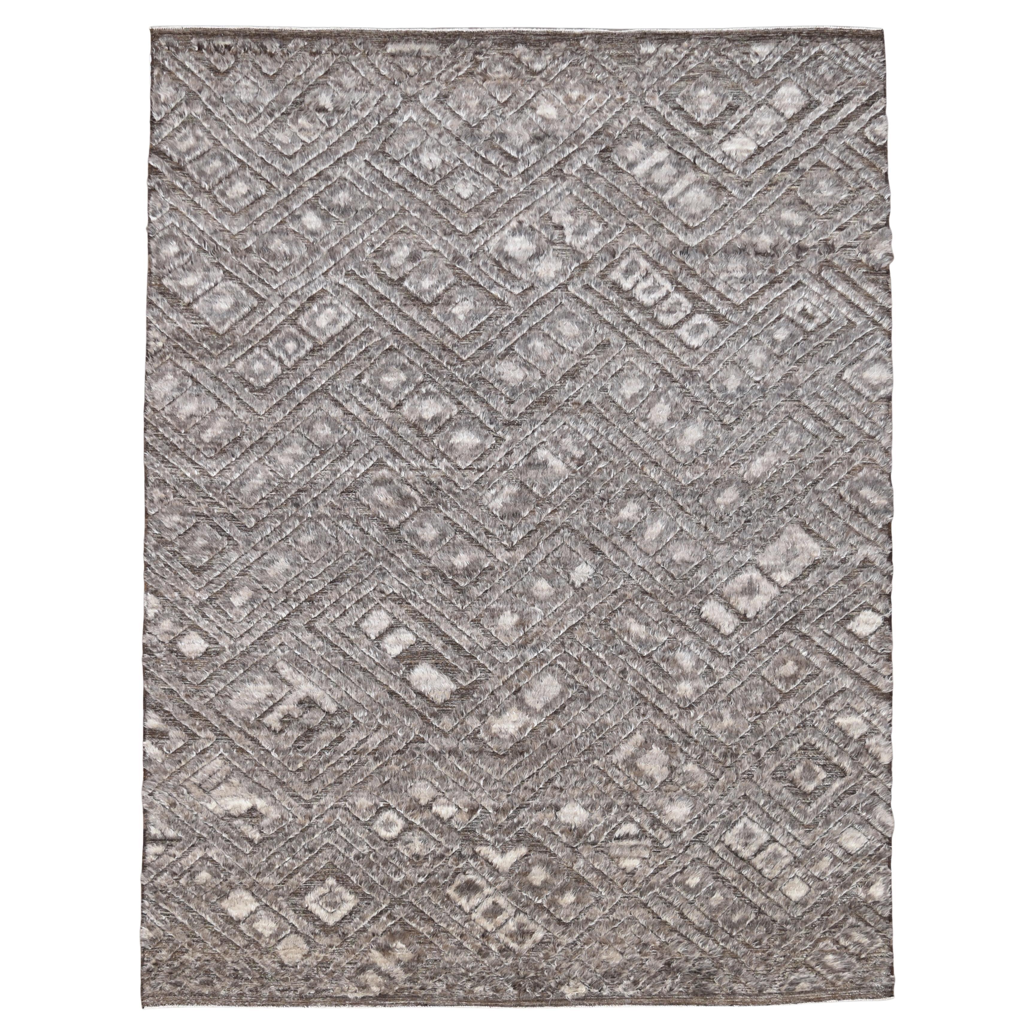 Tapis de laine moderne The Moderns Geometric Natural Brown Gray 9'4''x12'3''