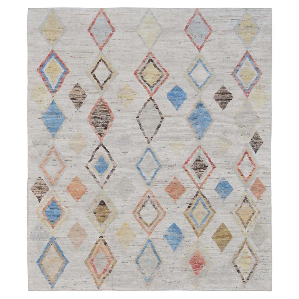 Modern Moroccan Area Rug, Preppy Argyle Meets Boho Chic For Sale at ...