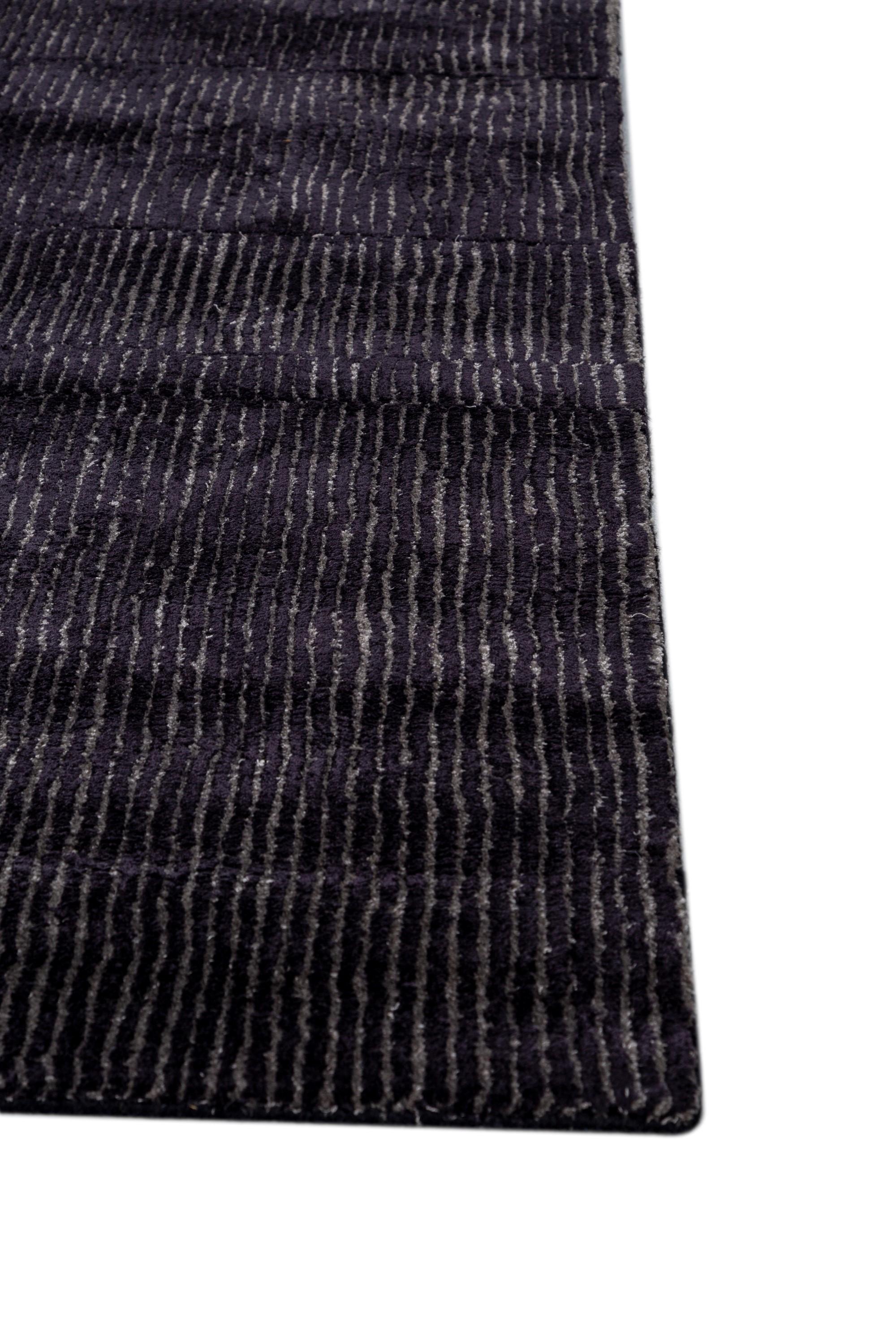 Indian Modern Mosaic Ebony & Liquorice 158X228 cm Hand Tufted Rug For Sale