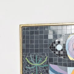 Modern Mosaic Glass Tiles Wall Art Fish signed "JK" Jennifer Kuhns