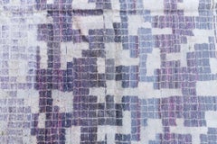 Modern Mosaic Pool Tile Wool Rug in Lavender and Gray by Doris Leslie Blau