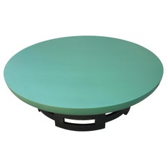 Modern Muller & Barringer for Kittinger Black & Green Round Lotus Coffee Table