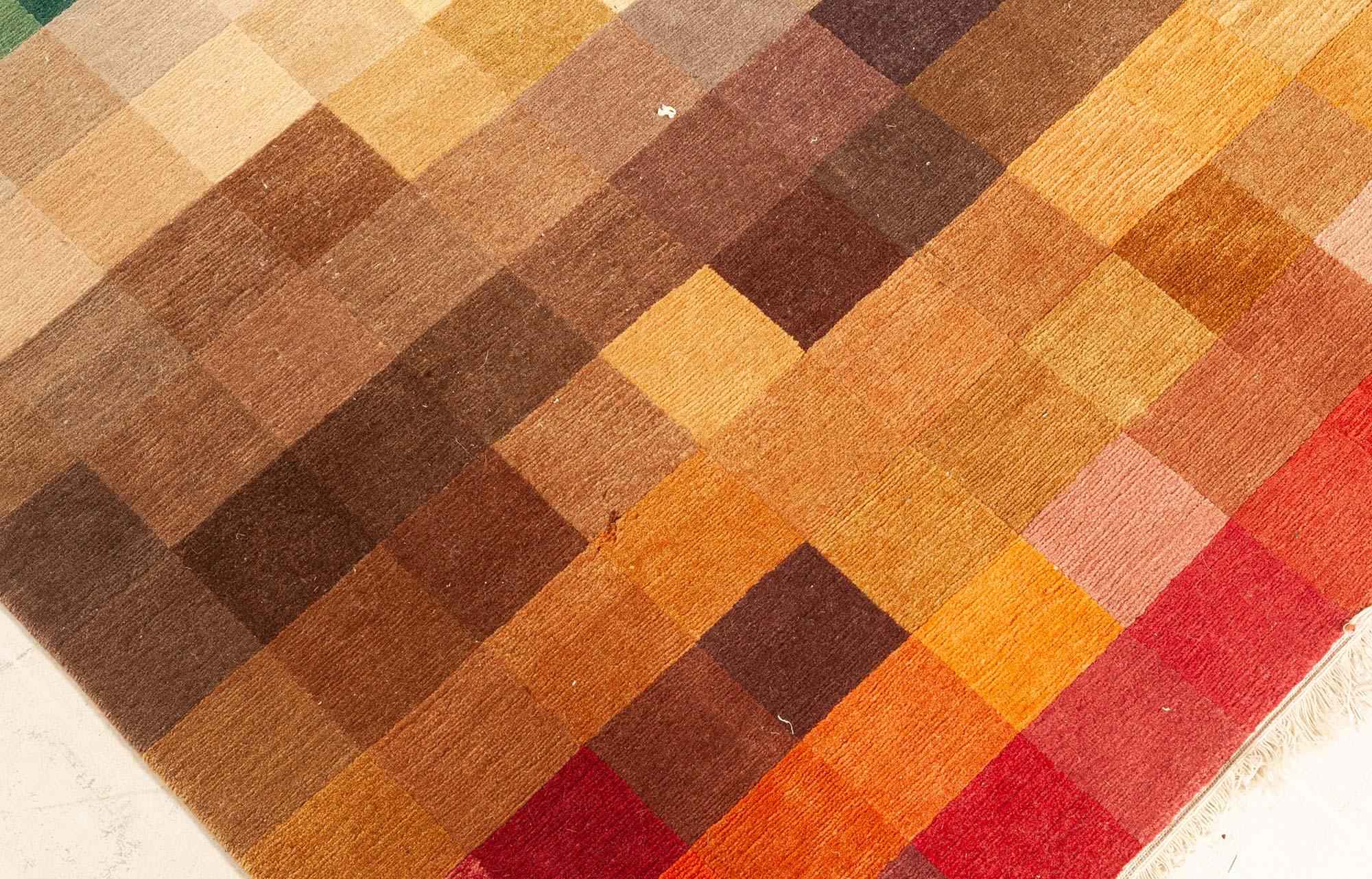 Contemporary Modern Multi Color Pile Rug For Sale