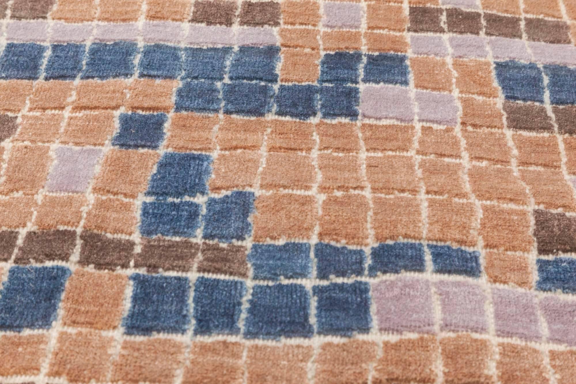 Tappeto moderno multicolore con disegno geometrico di Doris Leslie Blau.
Dimensioni: 12'0