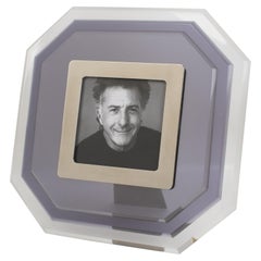 Modern Multi-Layers Lucite and Chrome Picture Frame, Italy 1980s