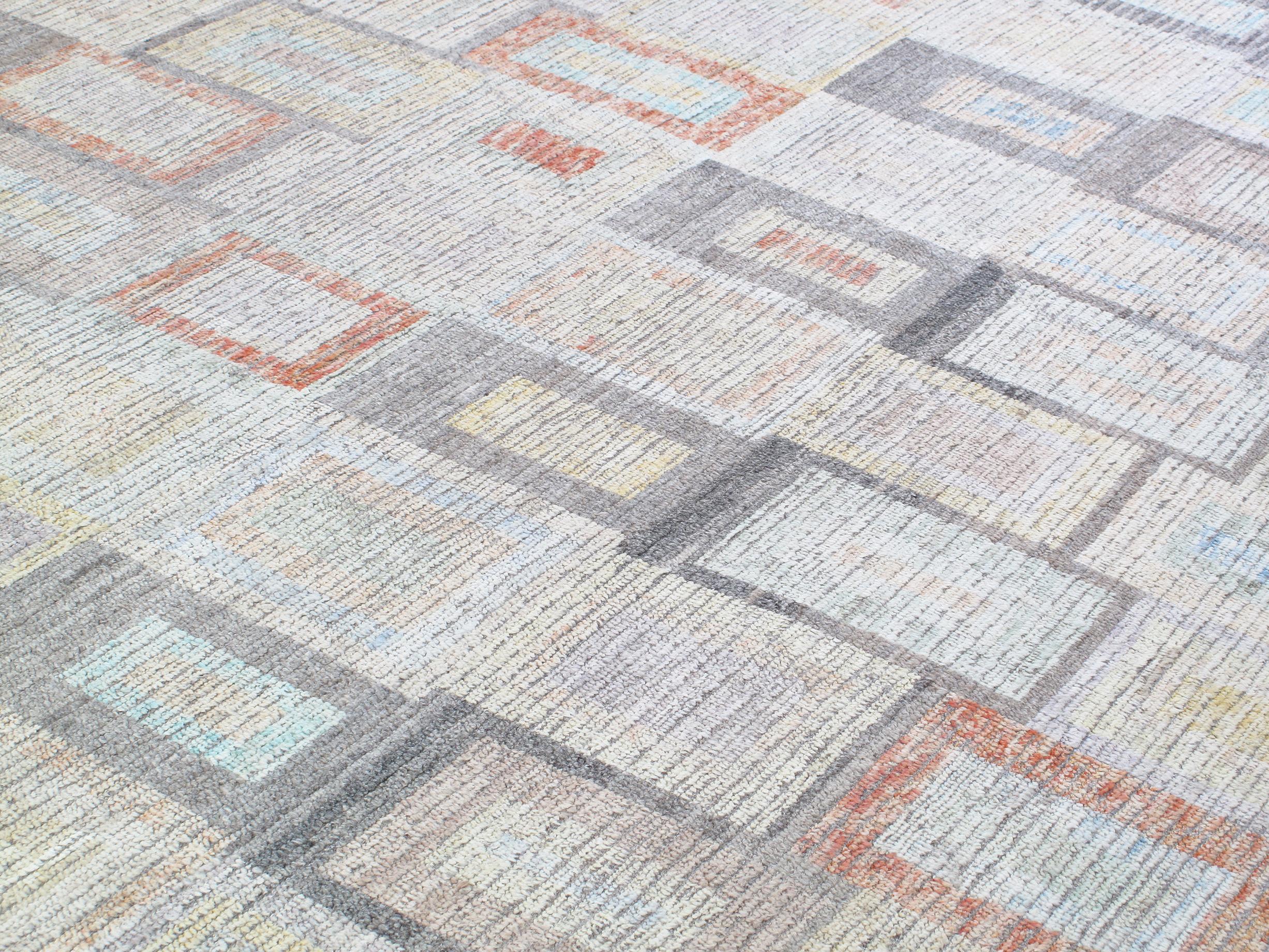 Contemporary Large Modern Multi Pastel Rug  For Sale