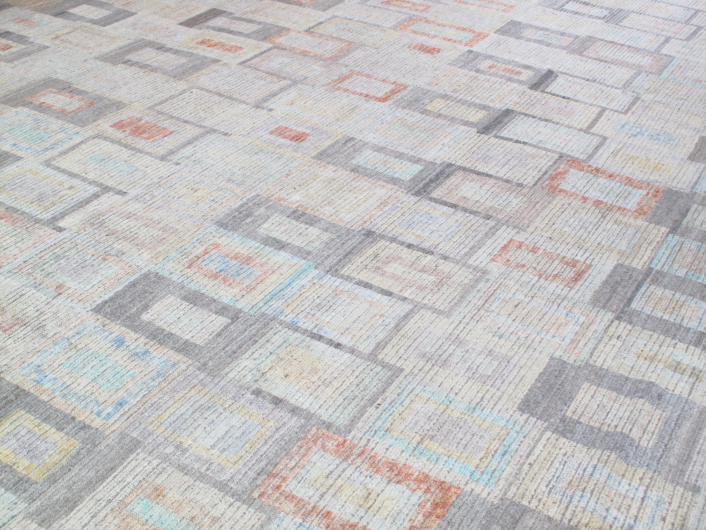 Large Modern Multi Pastel Rug  For Sale 2